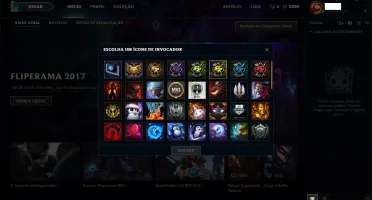 Conta Ouro V com bastante campeões e skins
