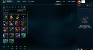 Conta Ouro V com bastante campeões e skins