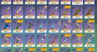 10 T5 limitados + Bis da Yelan/Kazuha e 4 Armas do passe