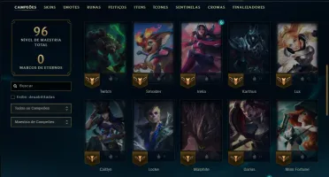 Unranked com 40 Champs e 38 Skins