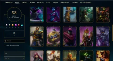 Unranked com 40 Champs e 38 Skins