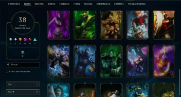 Unranked com 40 Champs e 38 Skins