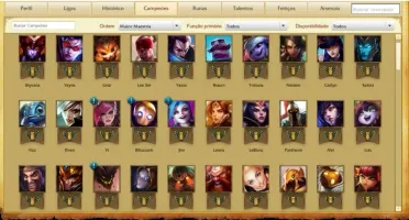 Conta Gold IV, 138 champs(todos), 77 skins(Incluindo raras)