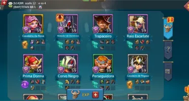 Conta Lords Mobile 110M de poder com T4