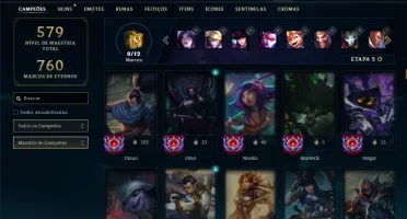 Conta Ouro 1 com TODOS os champs e 179 Skins