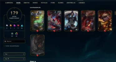 Conta Ouro 1 com TODOS os champs e 179 Skins