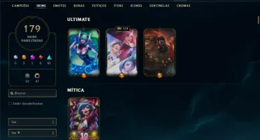 Conta Ouro 1 com TODOS os champs e 179 Skins