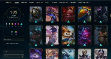 Bronze 4 com TODOS os Champs e 182 Skins ( JG / MID / TOP )