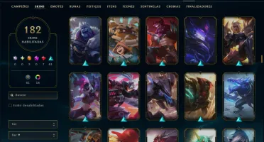 Bronze 4 com TODOS os Champs e 182 Skins ( JG / MID / TOP )