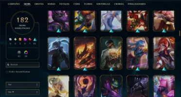 Bronze 4 com TODOS os Champs e 182 Skins ( JG / MID / TOP )