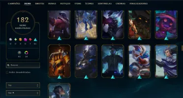 Bronze 4 com TODOS os Champs e 182 Skins ( JG / MID / TOP )