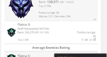 Conta LoL e Valorant