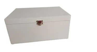 Porta-Joias Extra Grande Branco e Floral