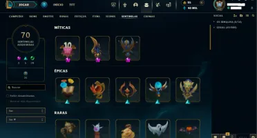 Conta lol diamantes IV full champs, 466 skins diversos raros
