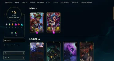 Ouro 1 com 130 Champs e 48 Skins +6 Vitoriosas
