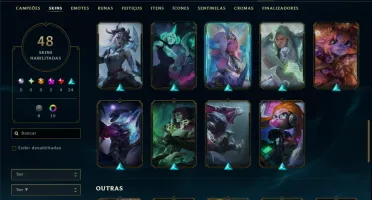 Ouro 1 com 130 Champs e 48 Skins +6 Vitoriosas