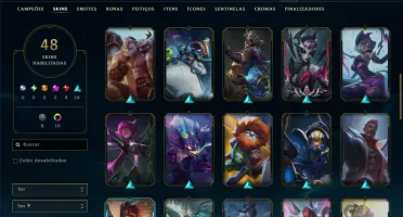 Ouro 1 com 130 Champs e 48 Skins +6 Vitoriosas