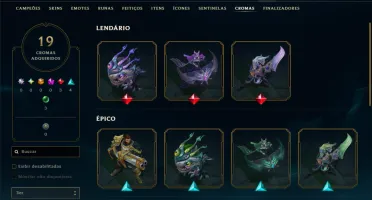 Ouro 1 com 130 Champs e 48 Skins +6 Vitoriosas