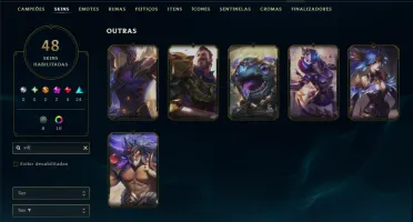 Ouro 1 com 130 Champs e 48 Skins +6 Vitoriosas