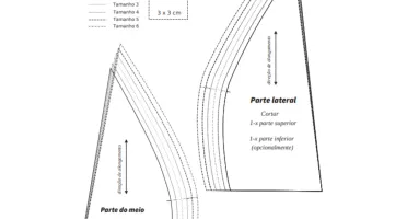 Kit de Moldes PDF Sutiã Meia Taça Bojo Senhoras eTop Costa