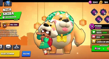 Conta de Brawl Stars com o Leon Lobo Branco