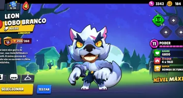 Conta de Brawl Stars com o Leon Lobo Branco