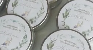 Lembrancinha Vela na Latinha Primeira Eucaristia