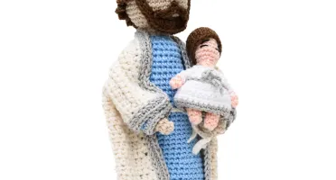 São José com Menino Jesus em Amigurumi