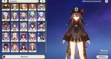 Conta AR57 Hutao, zhongli, kazuha,13 personagens 5 estrelas,