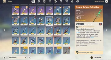 Conta AR57 Hutao, zhongli, kazuha,13 personagens 5 estrelas,