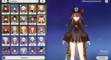 Conta AR57 Hutao, zhongli, kazuha,13 personagens 5 estrelas,