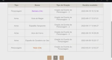 CONTA AR 58 13 personagens 5* e 8 armas 5*