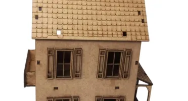 Mini Sobrado com varanda MDF, maquete, diorama 19x15