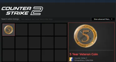 Cs2 | 2.405+ Horas (Sem Prime) | Medalha/Moeda De 5 Anos