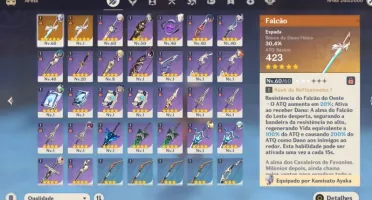 AR 44 Ayaka / Kazuha / Qiqi / Falcão e banners altos
