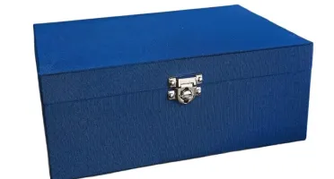 Porta-Joias Azul-Marinho e Bege de 5 Andares