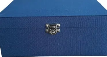 Porta-Joias Azul-Marinho e Bege de 5 Andares