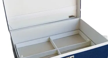 Porta-Joias Azul-Marinho e Bege de 5 Andares