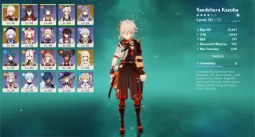 Conta genshin impact Ar 42 Kazuha + Keqing + Qiqi