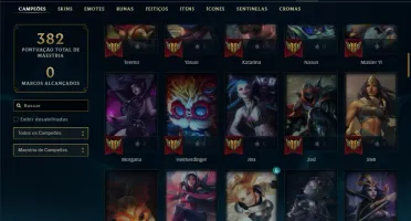 Conta Unranked com 100 Champs e 37 Skins