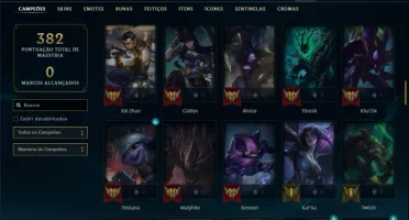 Conta Unranked com 100 Champs e 37 Skins