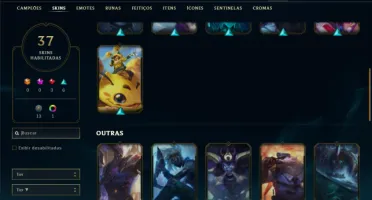 Conta Unranked com 100 Champs e 37 Skins