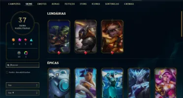 Conta Unranked com 100 Champs e 37 Skins