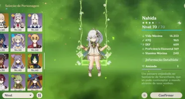 Conta de geshin end game com com 19 personagens 5 estrelas