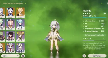 Conta de geshin end game com com 19 personagens 5 estrelas