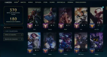 Unranked com 150 Champs e 135 Skins ( MID / JG / ADC )
