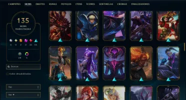 Unranked com 150 Champs e 135 Skins ( MID / JG / ADC )