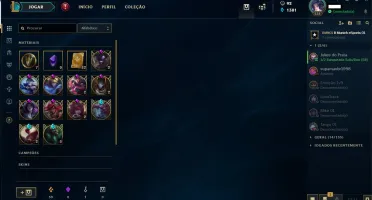 Conta Gold 4 nas duas filas 75 skins 112 campeões