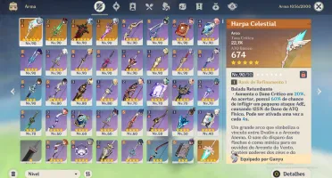 Conta Ar 58 Com Hutao C1/ 14 Personagens 5*/ 5 Armas 5*/ Upa