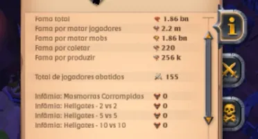 Conta Albion Online 1.86B De Fama, 160M De Fama Amarela
